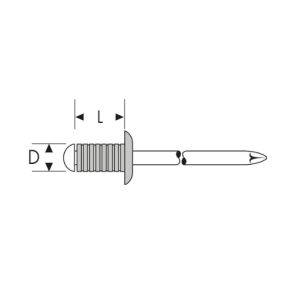 Nit zrywalny specjalny rowkowany standard Aluminium / stal 4 x 16 - 1000 szt. Gesipa kod: 1454105 - 2